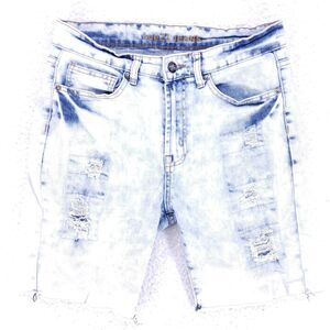 rue 21 Jean Shorts Denim Cotton Men SZ 32 Blue Straight Stretch VTG 90s Y2K